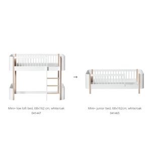 Oliver Furniture – Conversiekit – Wood Mini+ Low Loft Bed naar Junior Bed – Wit/Eikenhout