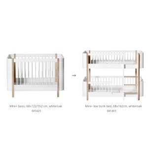 Oliver Furniture – Conversiekit – Wood Mini+ naar Low Bunk Bed – Wit/Eikenhout