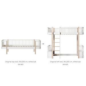 Oliver Furniture – Conversiekit – Wood Original Day Bed naar Loft Bed – Wit/Eikenhout