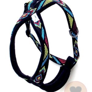 Multi hondentuig, Mozaiek, fleece gevoerd, buikriem verstelbaar / mozaik black