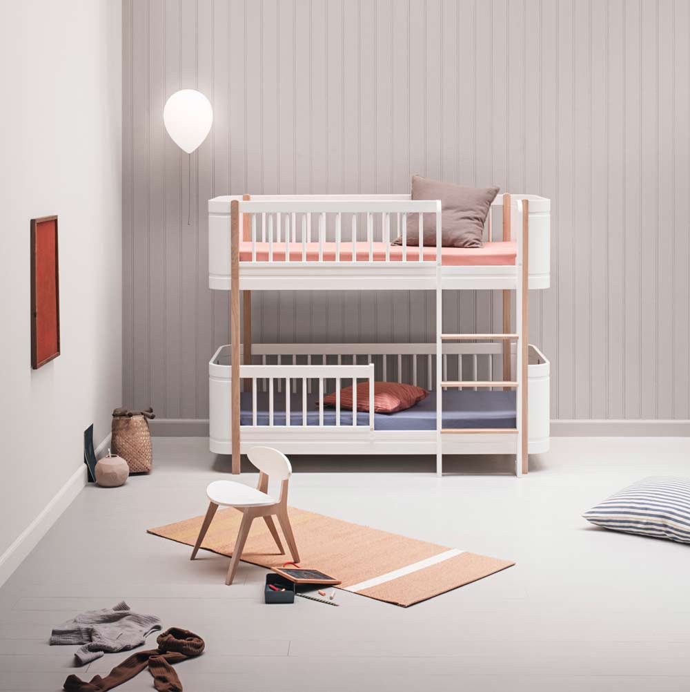 Oliver Furniture – Wood Mini+ Low Bunk Bed – Wit/Eikenhout, 68 x 162 cm - Afbeelding 4