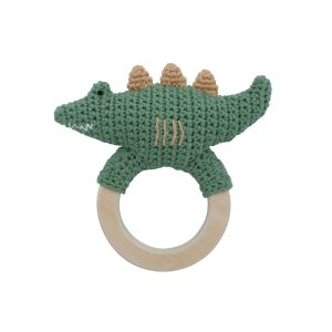 Sebra – Gehaakte rammelaar – Ali op ring – Moss Green