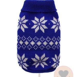 Kersttrui – Blue Snowflake Knitted Sweater
