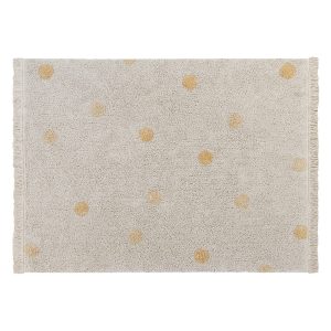 Lorena Canals – Wasbaar Vloerkleed – Hippy Dots – Natural/Honey – 120 x 160 cm