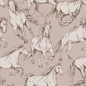 Dekornik – Kinderkamer Behang – Horses Beige