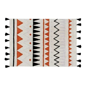 Lorena Canals – Wasbaar Vloerkleed – Azteca – Natural/Terracotta – 120 x 160 cm