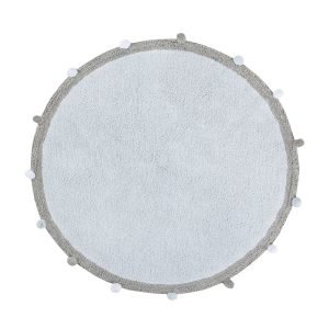 Lorena Canals – Wasbaar Vloerkleed – Bubbly – Soft Blue – Ø 120 cm