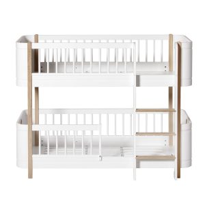 Oliver Furniture – Wood Mini+ Low Bunk Bed – Wit/Eikenhout, 68 x 162 cm