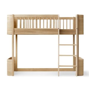 Oliver Furniture – Wood Mini+ Low Loft Bed – Eikenhout, 68 x 162 cm