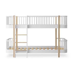 Oliver Furniture – Wood Original Low Bunk Bed – Wit/Eikenhout, 90 x 200 cm