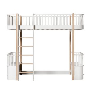 Oliver Furniture – Wood Original Loft Bed – Wit/Eikenhout, 90 x 200 cm