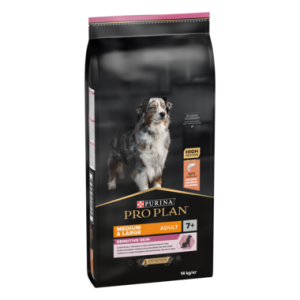 Pro Plan Medium& Large adult 7+ Sensitive Skin met OPTIDERMA® Rijk aan Zalm hondenvoer