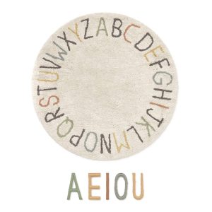 Lorena Canals – Wasbaar Speel Vloerkleed – ABC Color and Letters – Ø 120 cm