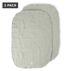 Sebra – Hydrofiele Doeken voor Aankleedkussen 2-pack – Mist Green