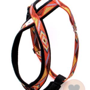 Multi hondentuig, Mozaiek, fleece gevoerd, buikriem verstelbaar – orange red