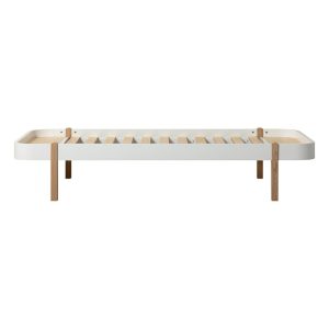 Oliver Furniture – Wood Lounger Bed – Wit/Eikenhout, 90 x 200 cm
