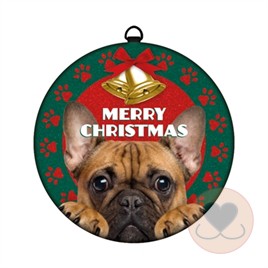 KERSTBAL FRANSE BULLDOG MERRY CHRISTMAS